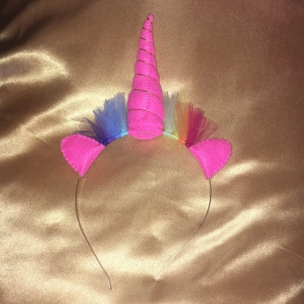 Custom Rainbow Pink Unicorn horn Headband Adult